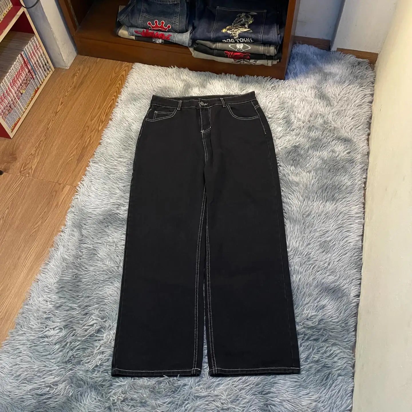 Embroidered Designed Baggy Jeans