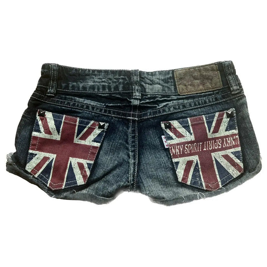 British Flag Graphic Print Mini Shorts