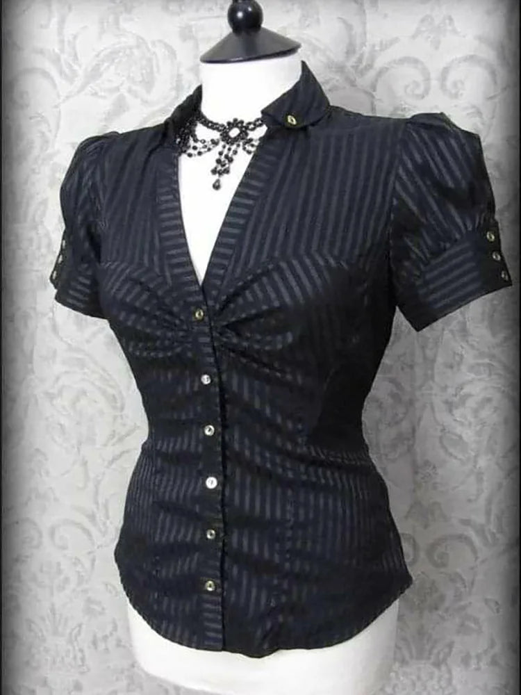 Striped Collar Polo T-shirt