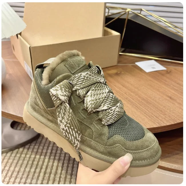 Fuzzy Lined Snow Sneakers Women