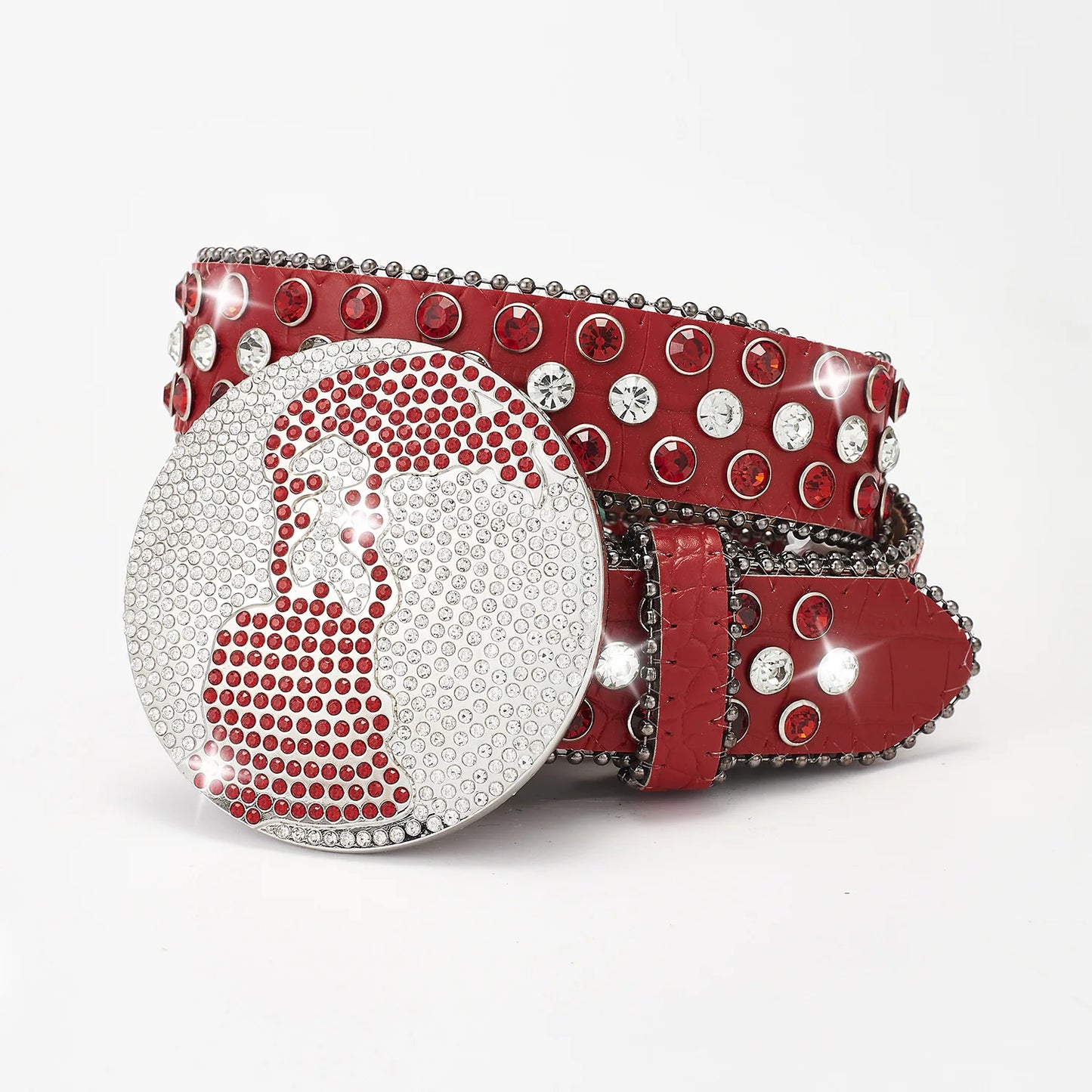 Globe Buckle Rhinestone Belts