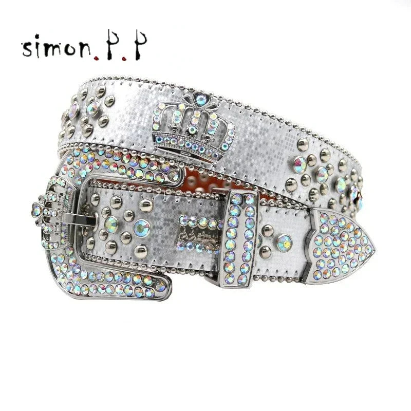 Punk Dark Western Rhinestones Belts