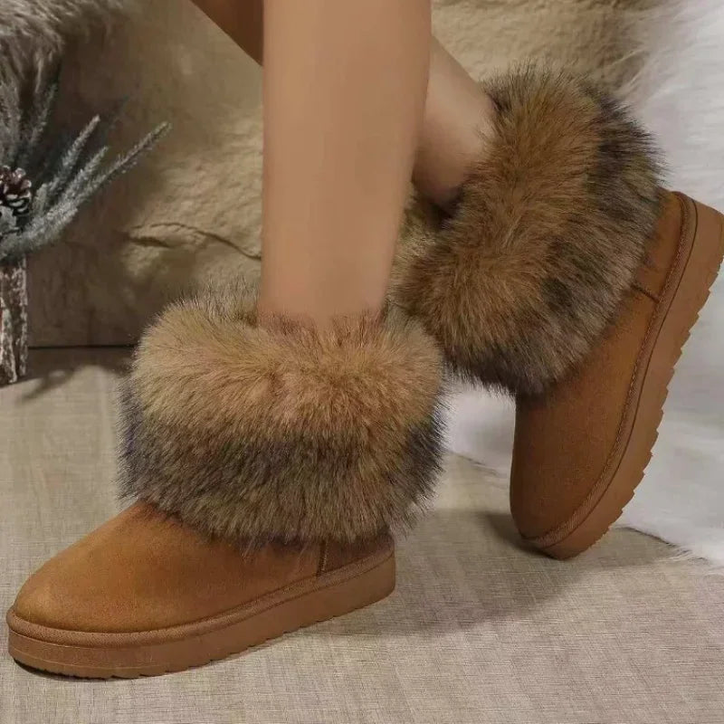 Fuzzy Round Toe Winter Boots