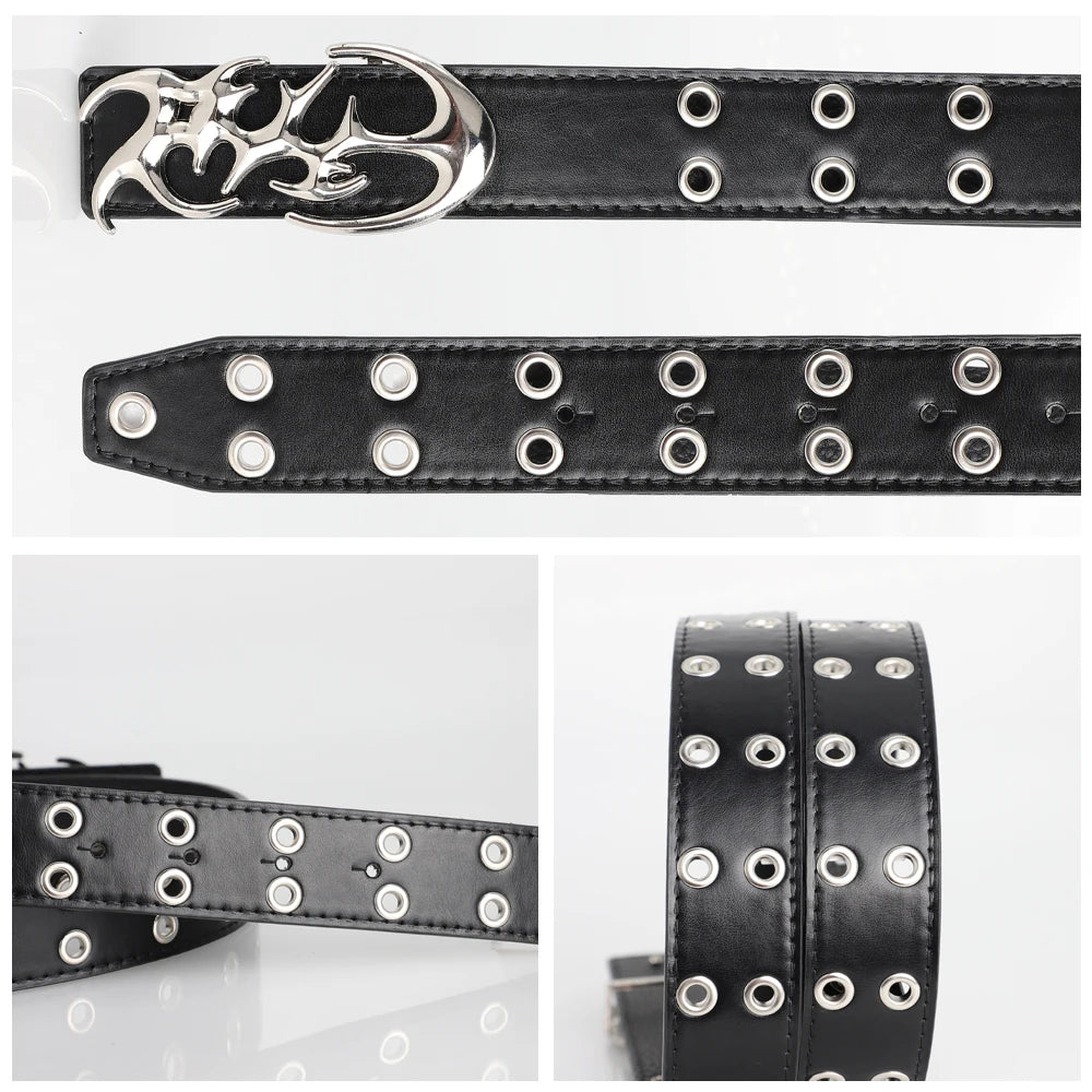 Gothic Buckle Leather Belt
