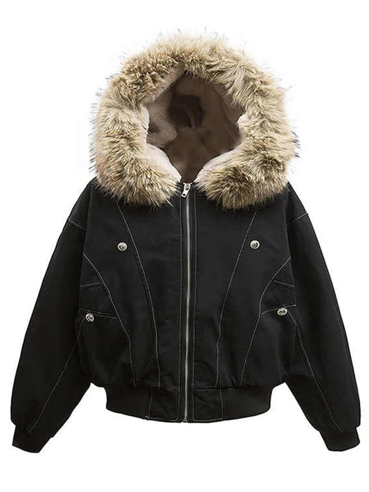 Faux Fur Hooded Winter Jacket