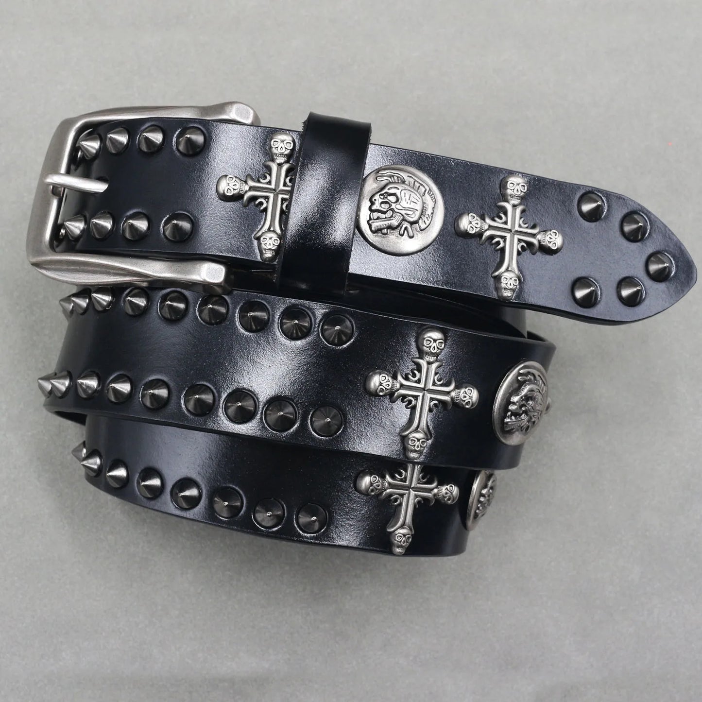 Metal Rivet Leather Belt