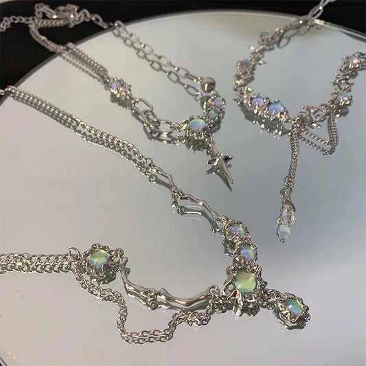 Shiny Star Chain Necklace Y2k