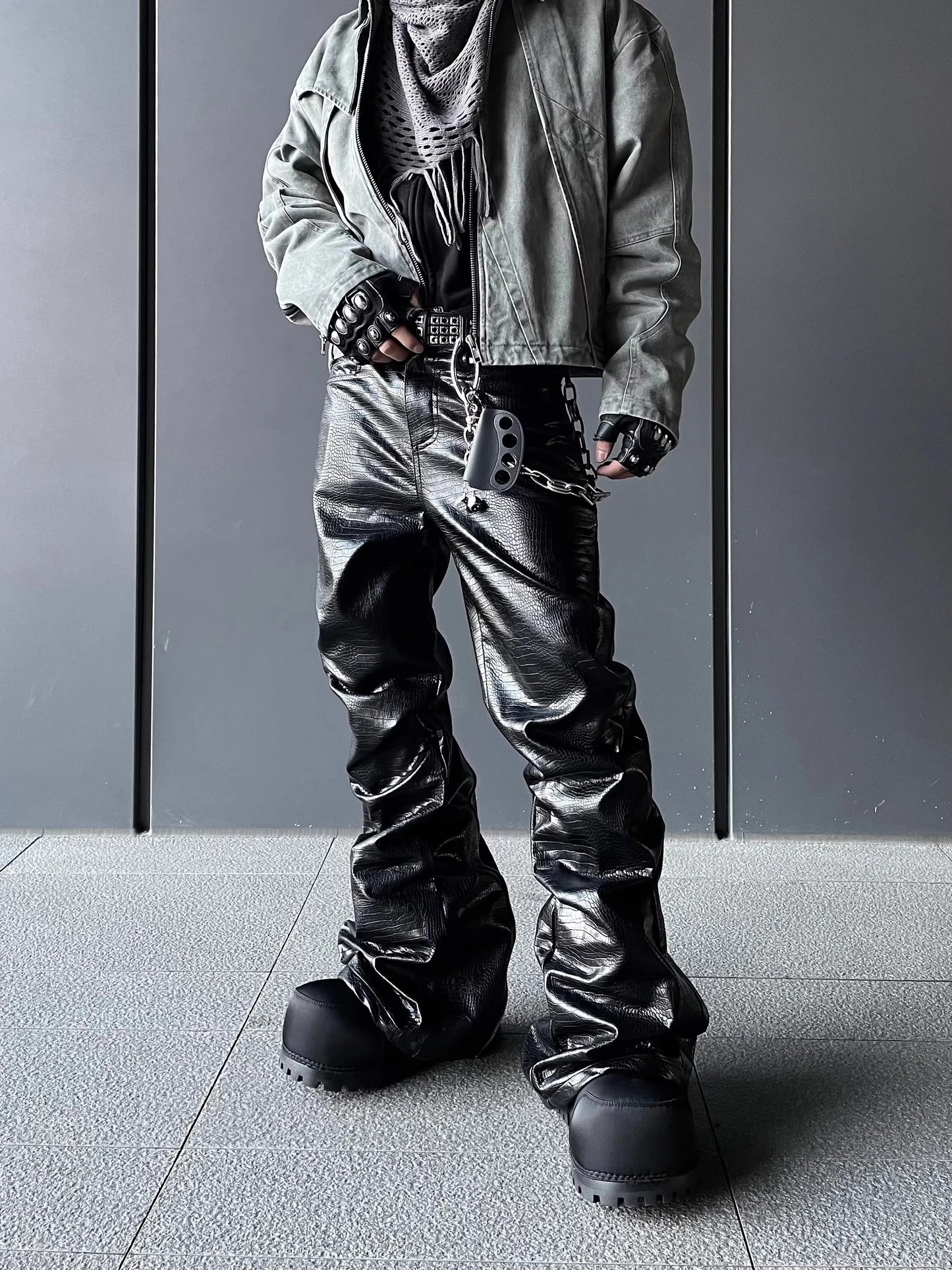 Flared Leather Pants