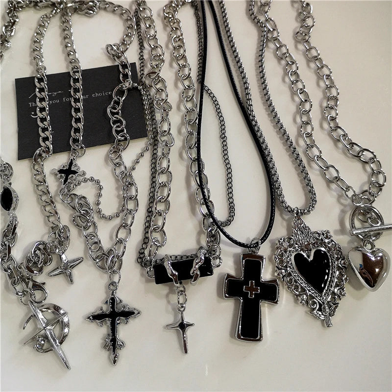 Black Cross Pendant Chain