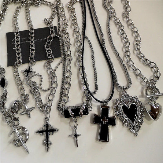 Black Cross Pendant Chain