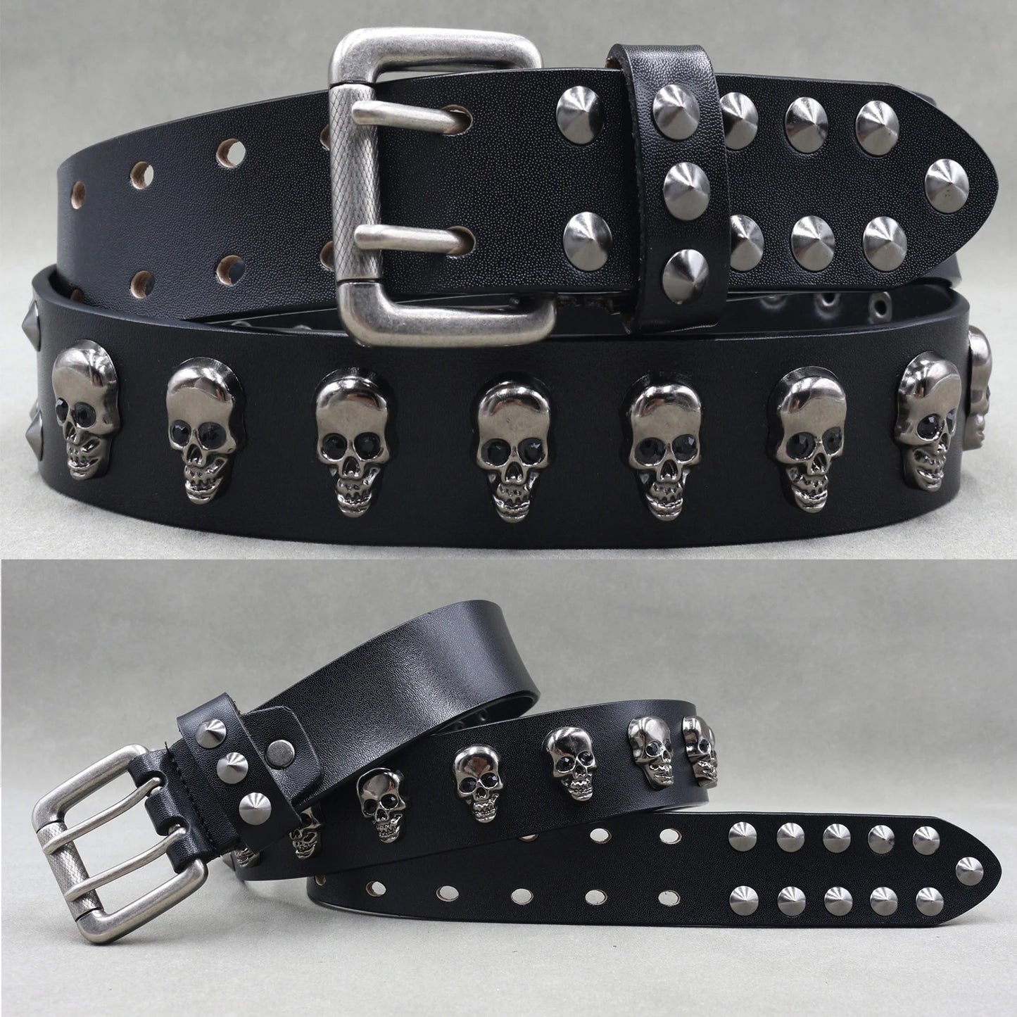 Metal Rivet Leather Belt