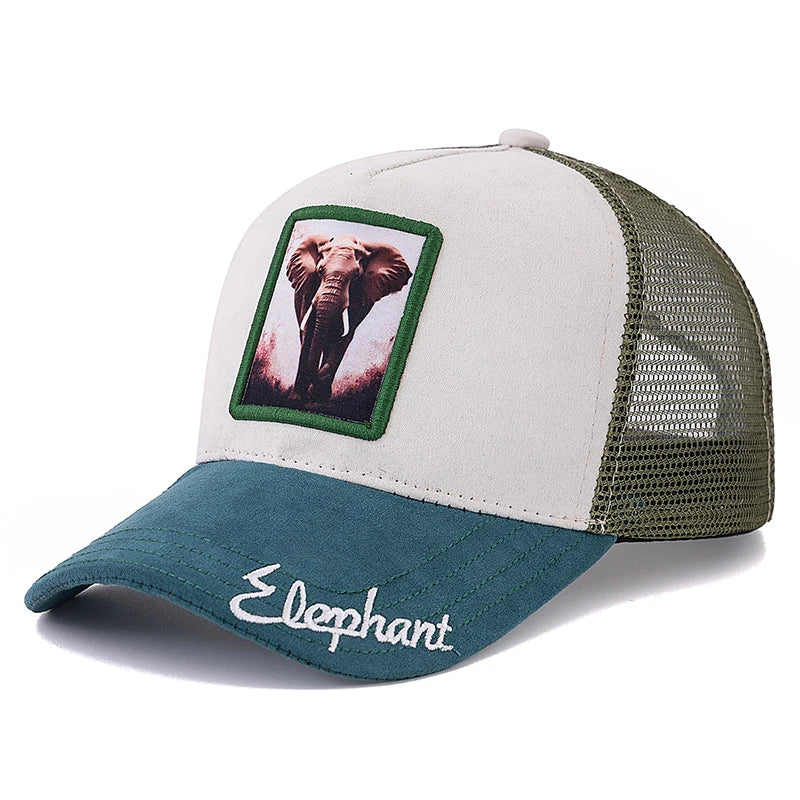 Unisex Mesh Cap Lion Patch Design Cap