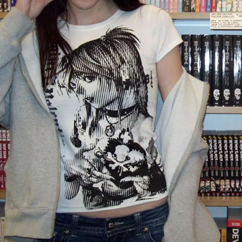 Anime Printed Gothic T-shirt