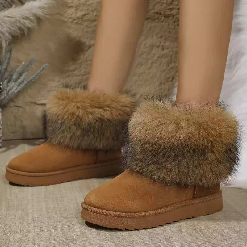 Fuzzy Round Toe Winter Boots