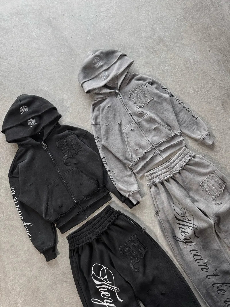 Cursive lettering Hoodie Set
