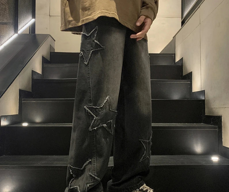 New Fashion Five-pointed Star Jeans