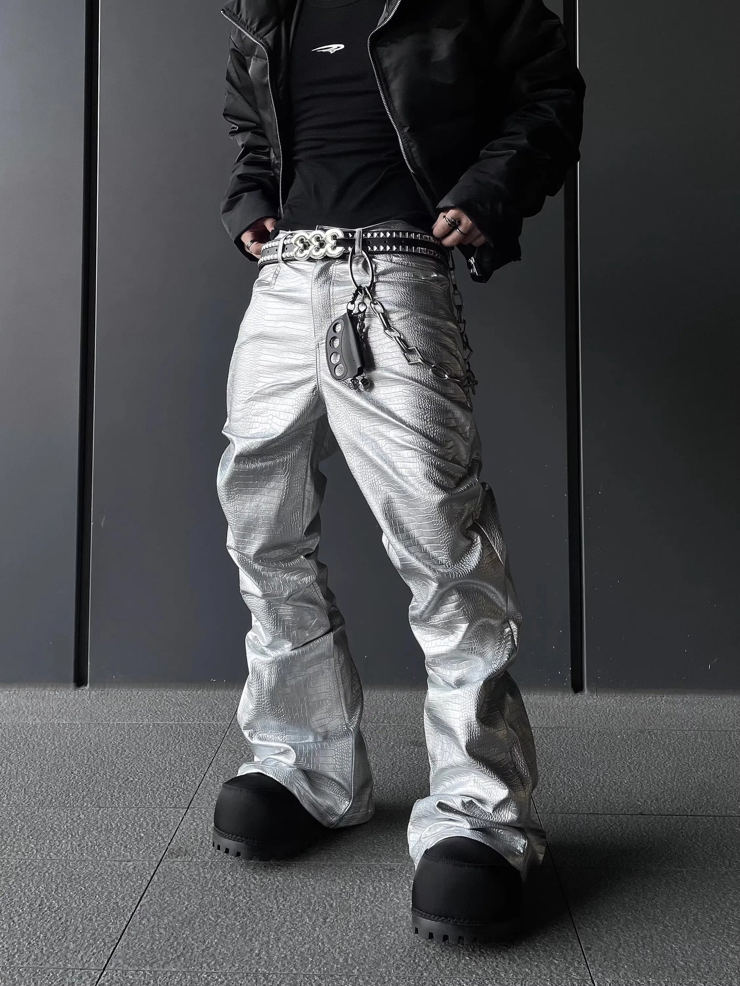 Flared Leather Pants