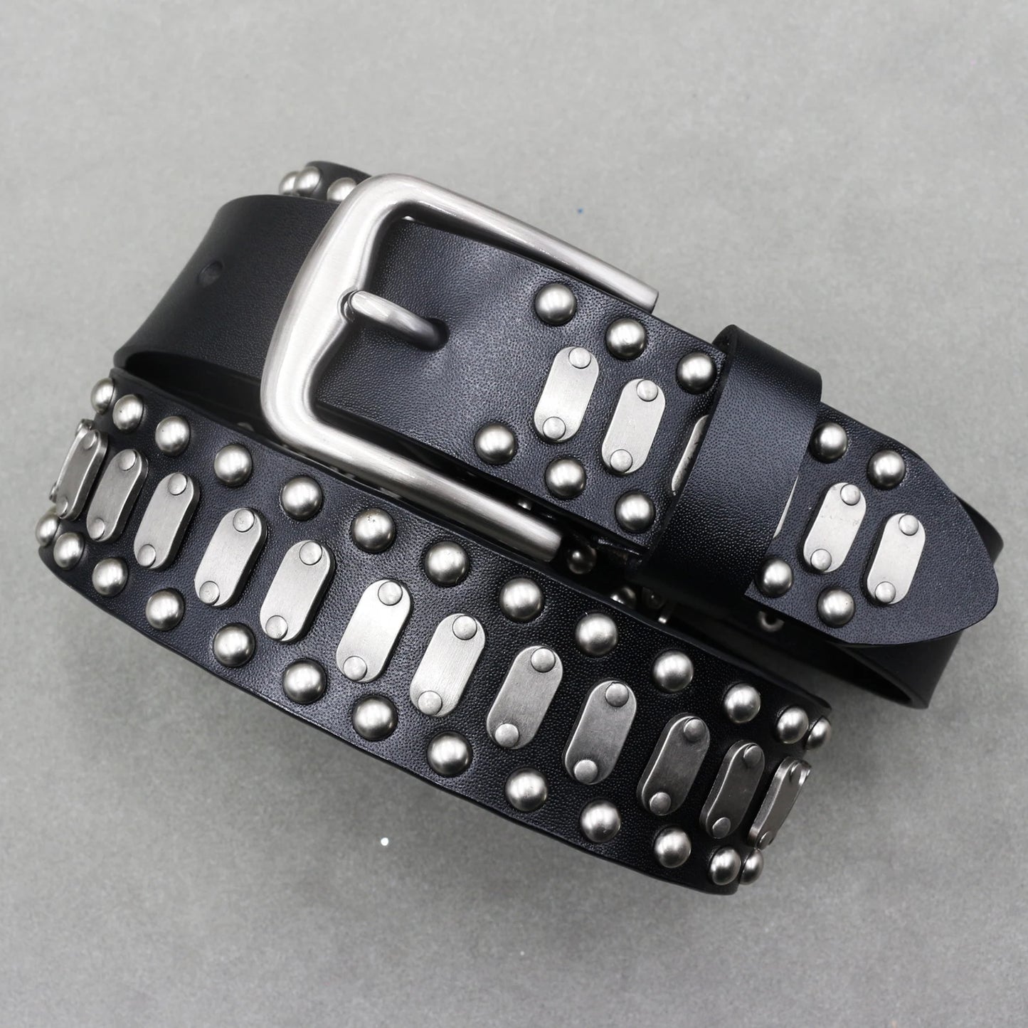 Metal Rivet Leather Belt