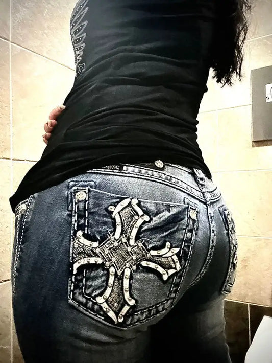 Cross Pocket Gothic Jeans