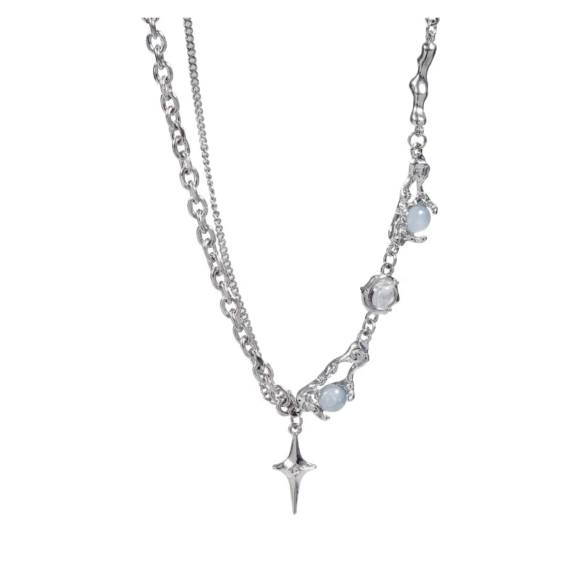 Shiny Star Chain Necklace Y2k