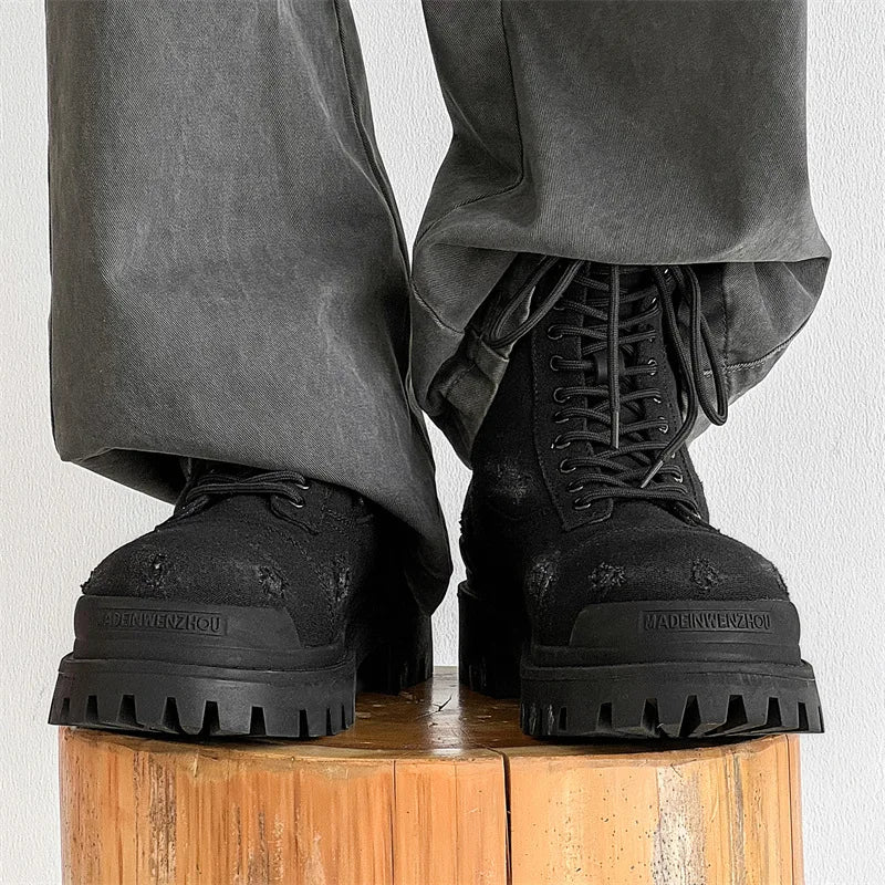 High-Top Motorcycle Boots