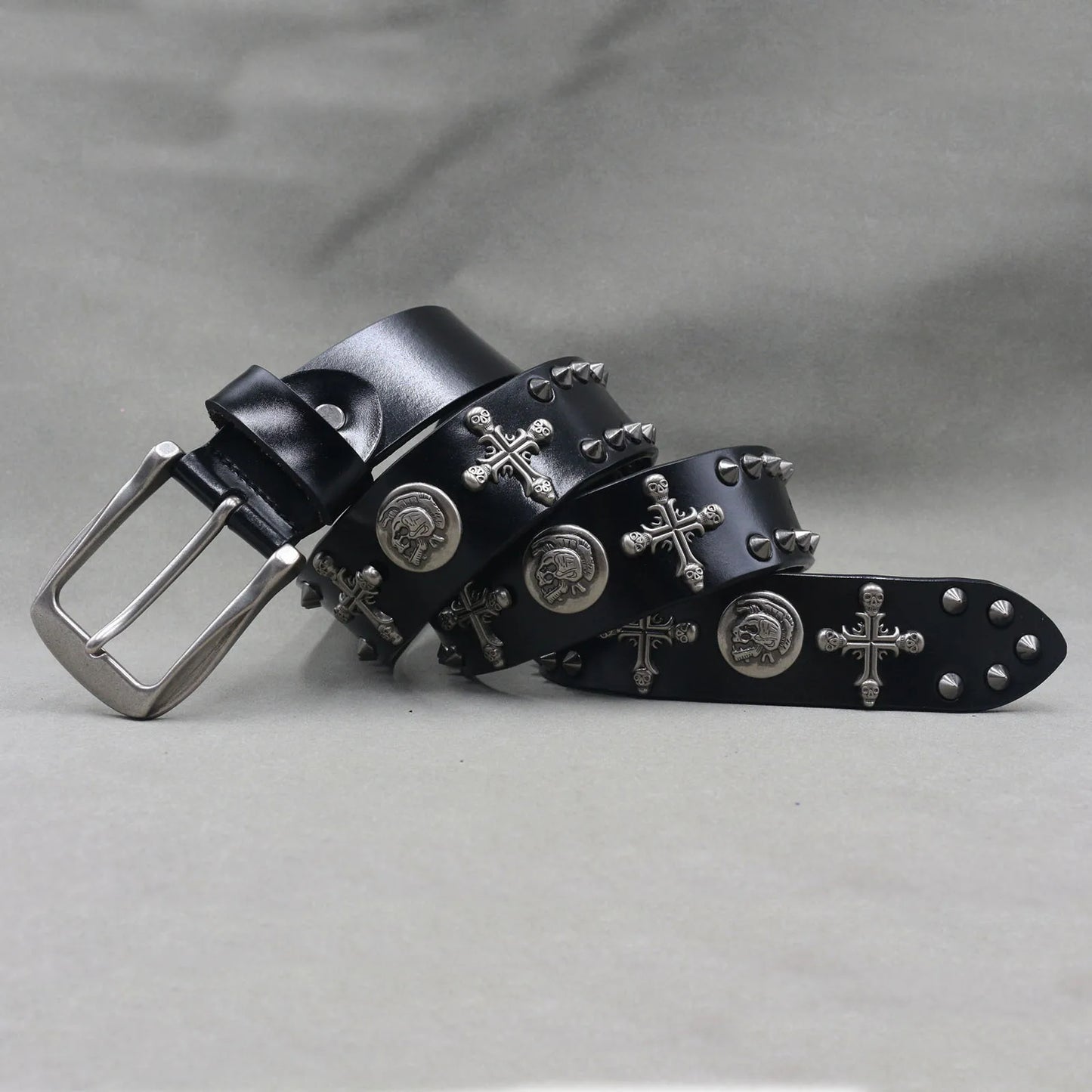 Metal Rivet Leather Belt