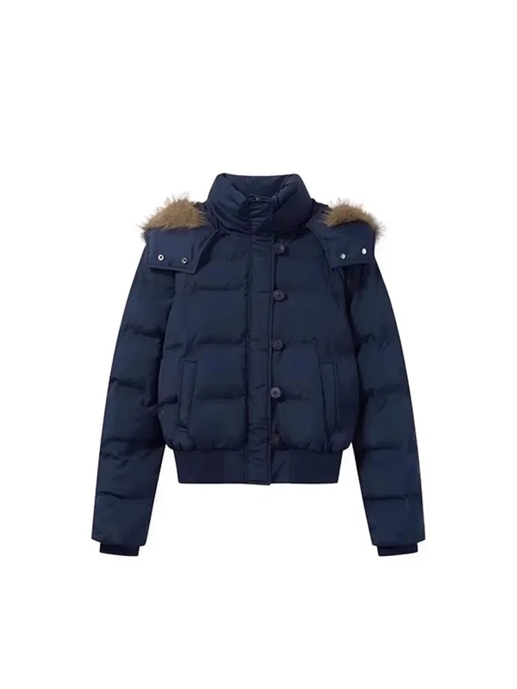 Faux Fur Puffer Bomber Coat