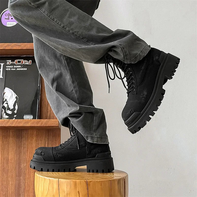 High-Top Motorcycle Boots