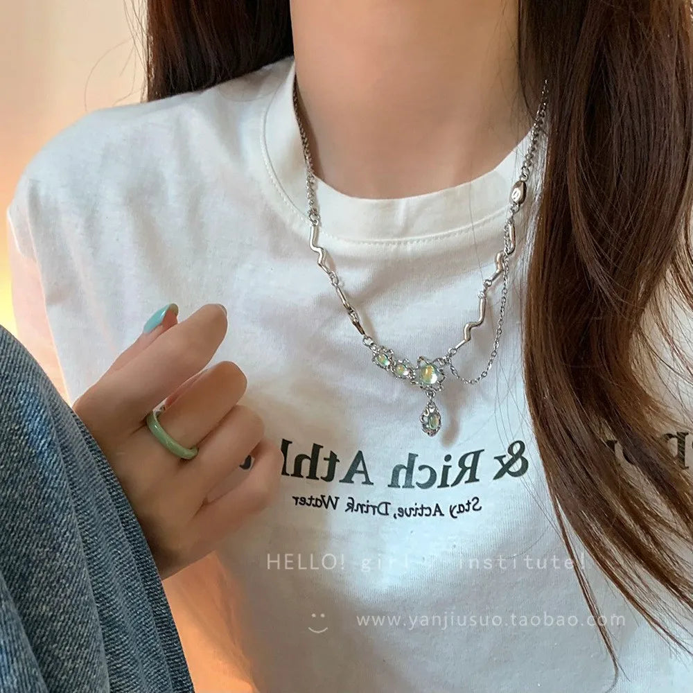 Shiny Star Chain Necklace Y2k