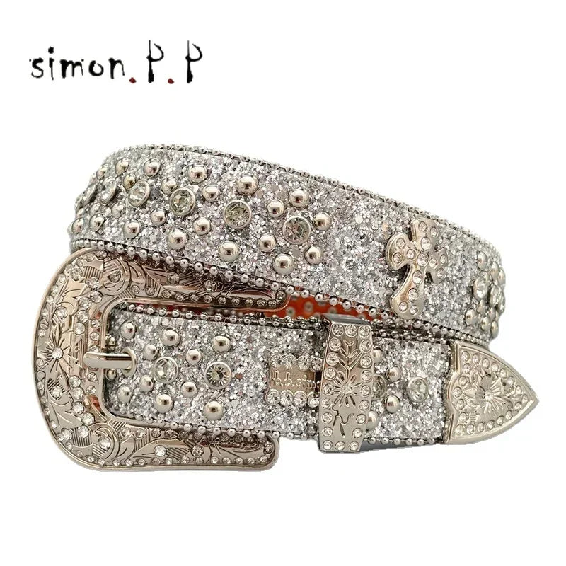 Punk Dark Western Rhinestones Belts