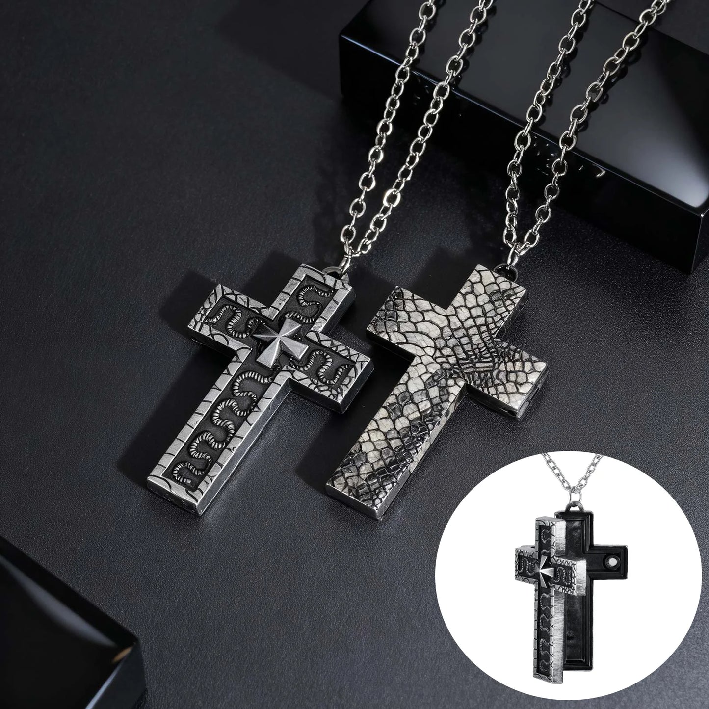 Openable Cross Pendant Necklace