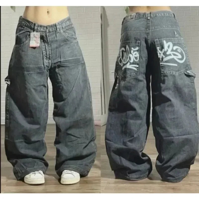 Embroidered Baggy Skater Jeans