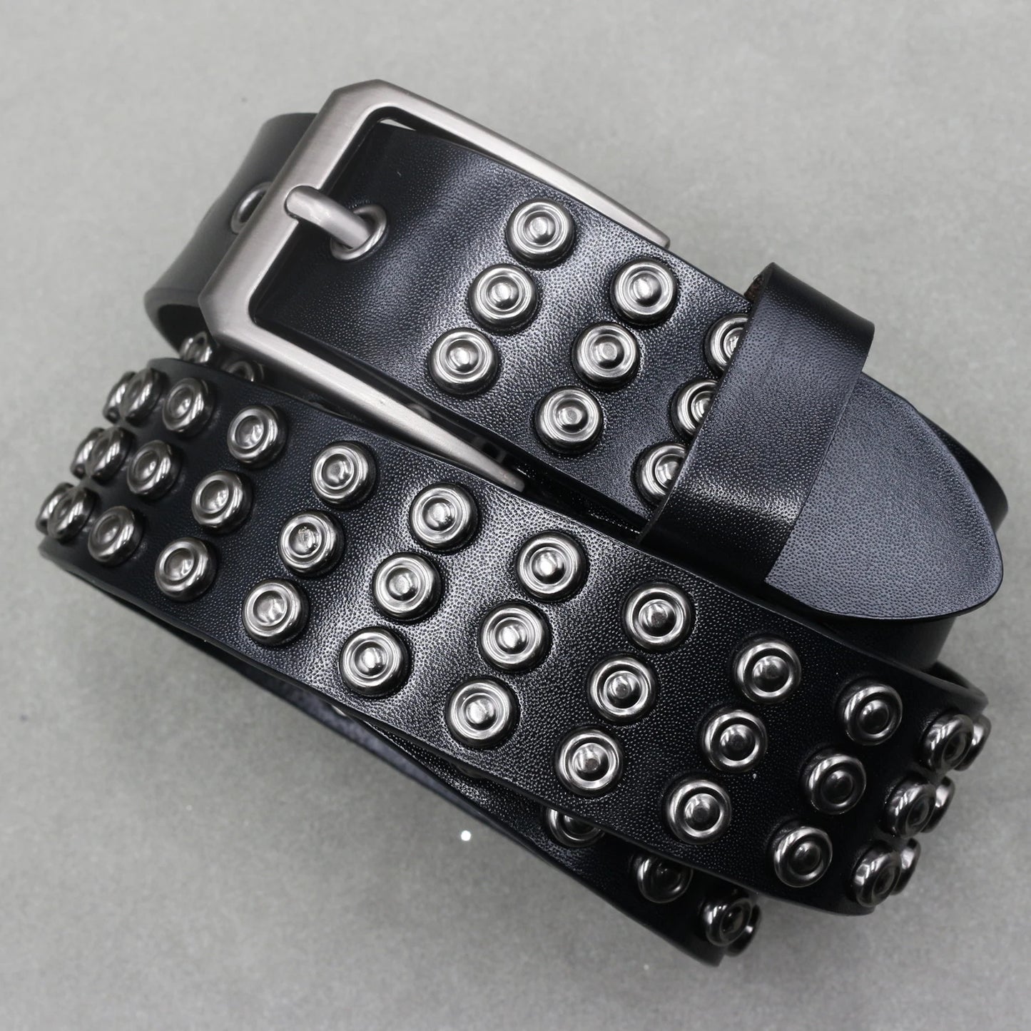 Metal Rivet Leather Belt