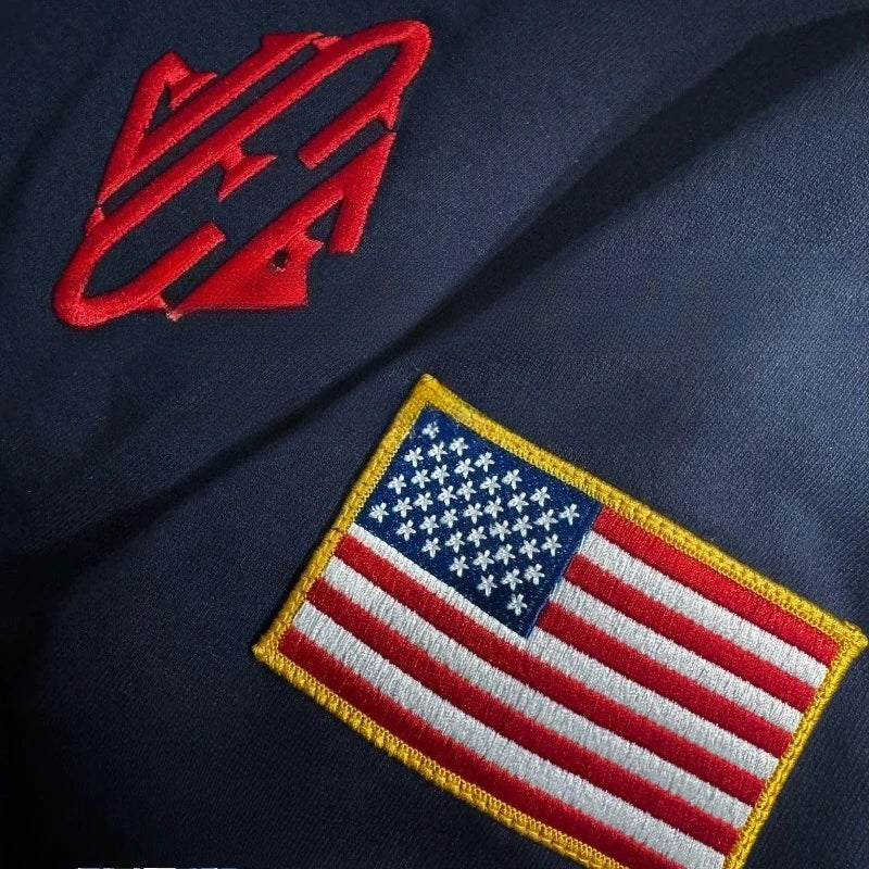 American Flag Quarter Zip Sweater
