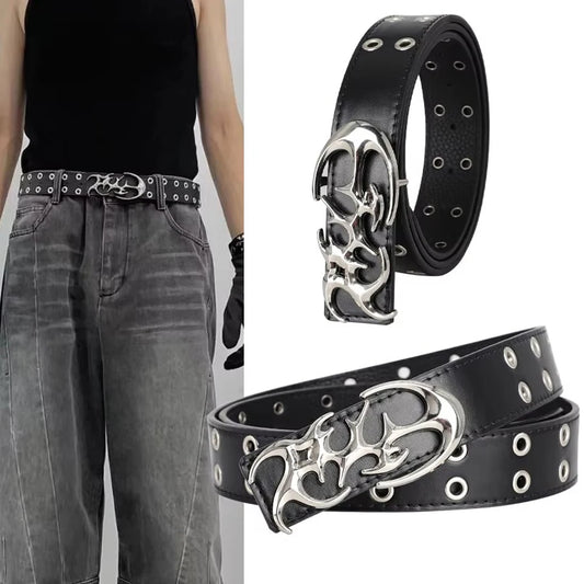 Gothic Buckle Leather Belt