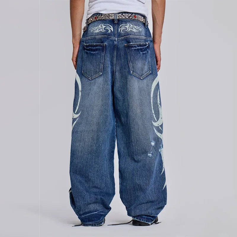 Baggy Side Design Jeans