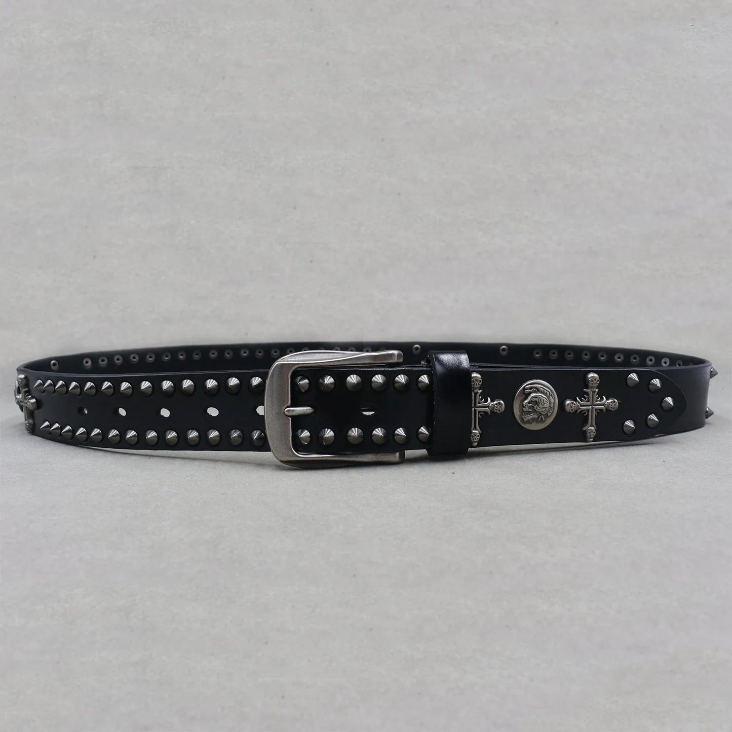 Metal Rivet Leather Belt
