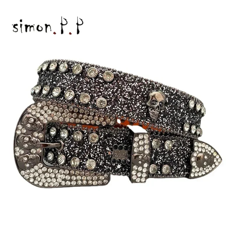 Punk Dark Western Rhinestones Belts