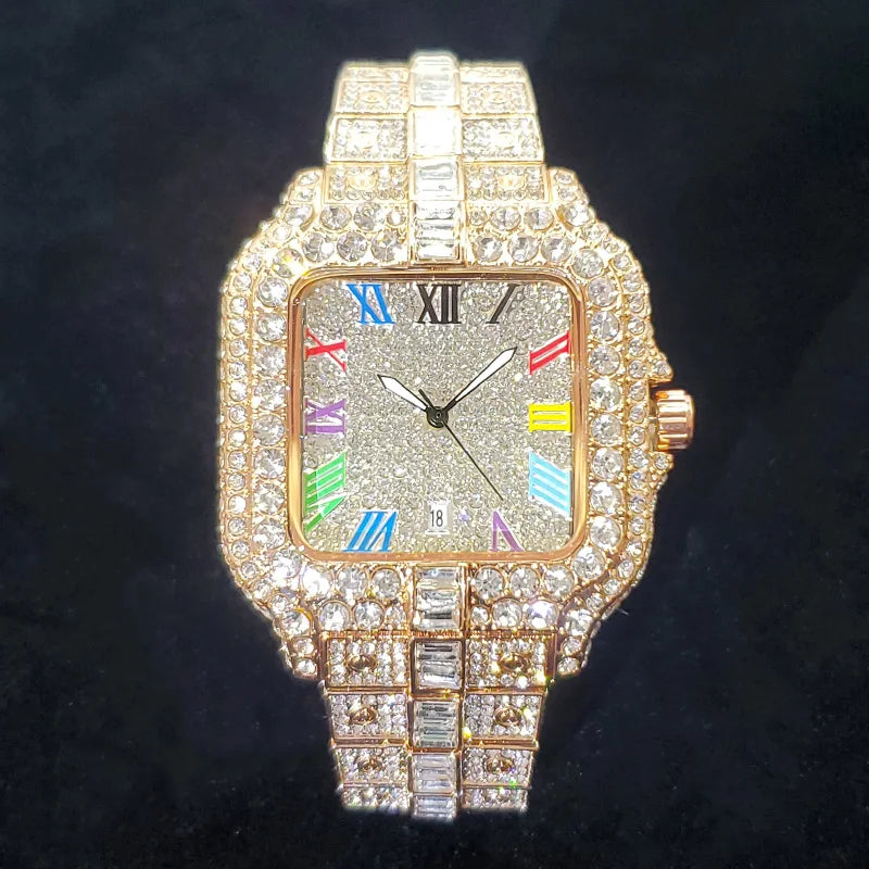 Rectangle Shaped Iced Out Watch