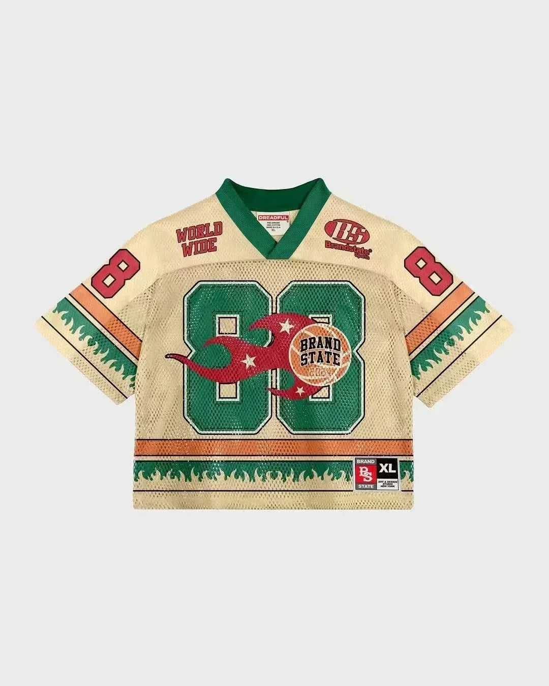 Striped Jersey-Styled Button-Up T-shirt