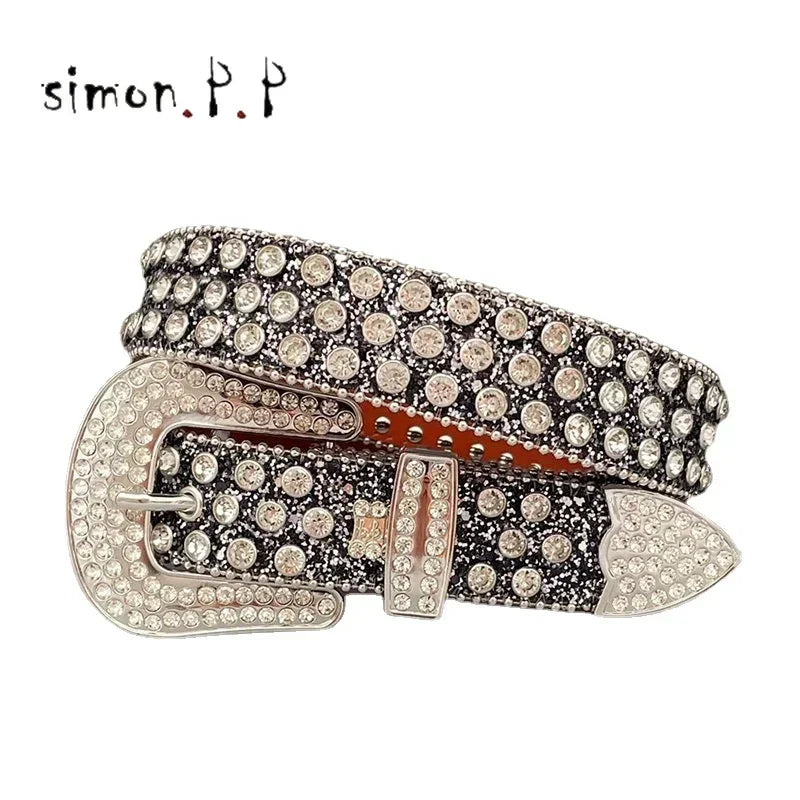 Punk Dark Western Rhinestones Belts