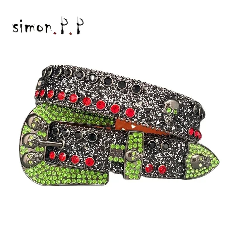 Punk Dark Western Rhinestones Belts