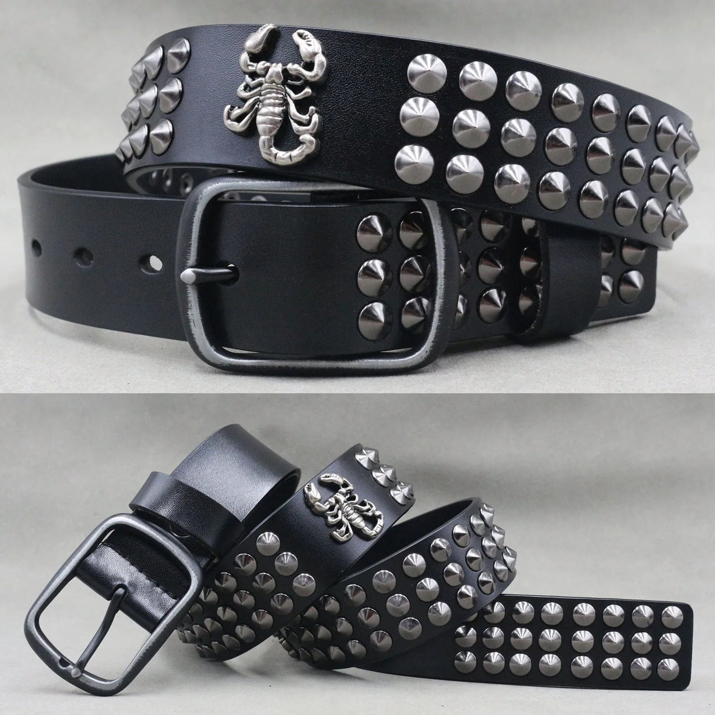 Metal Rivet Leather Belt