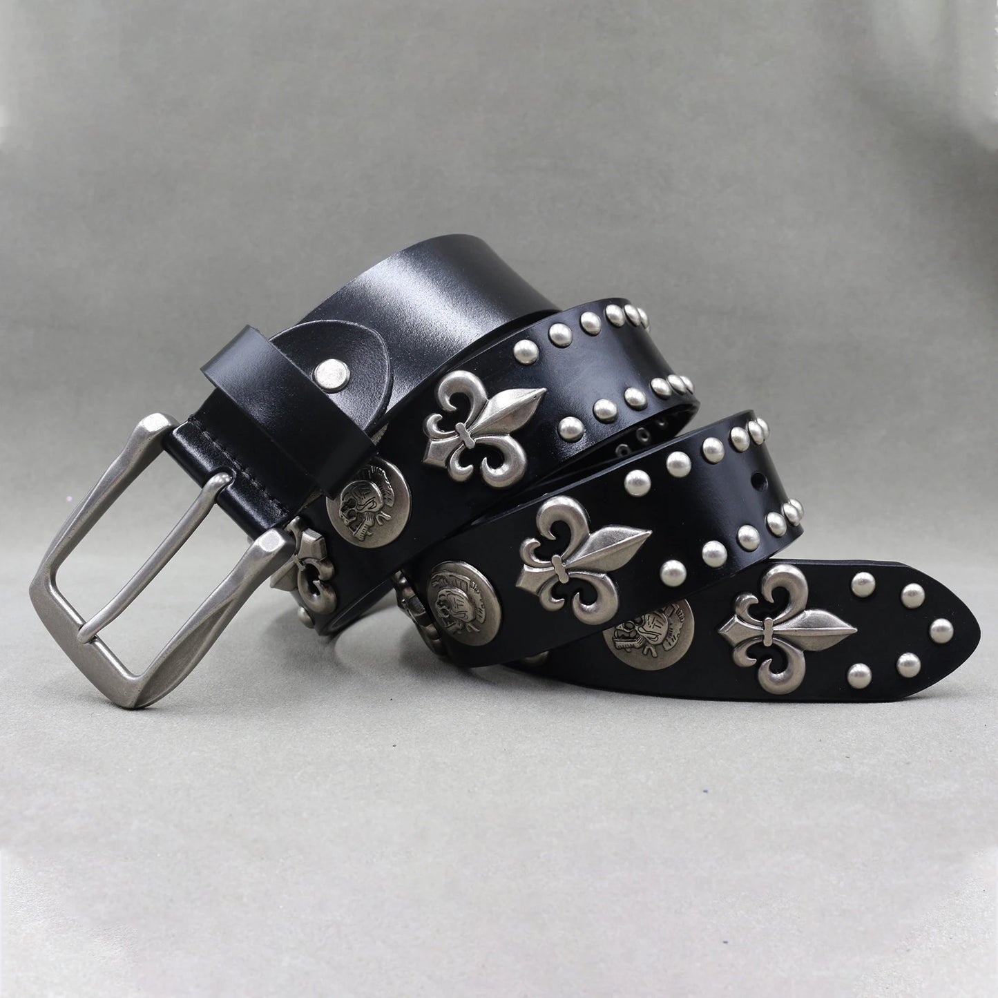 Metal Rivet Leather Belt