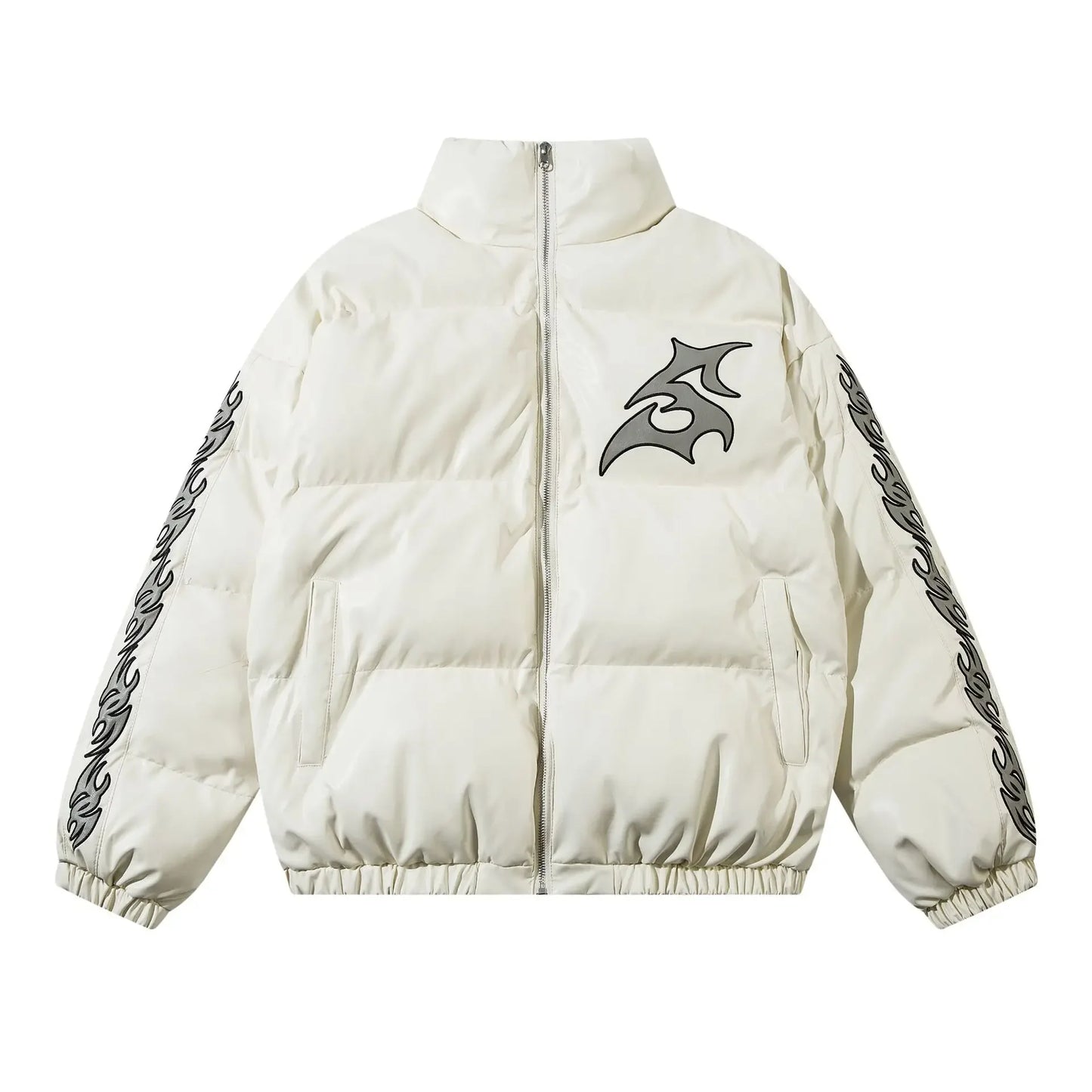Embroidered Winter Leather Jacket
