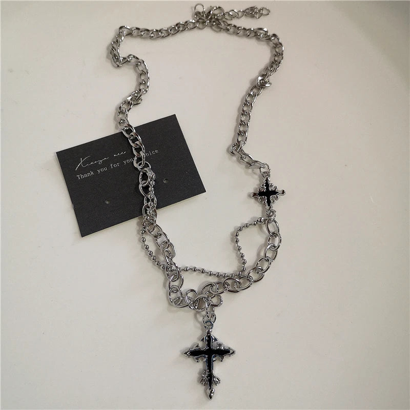 Black Cross Pendant Chain