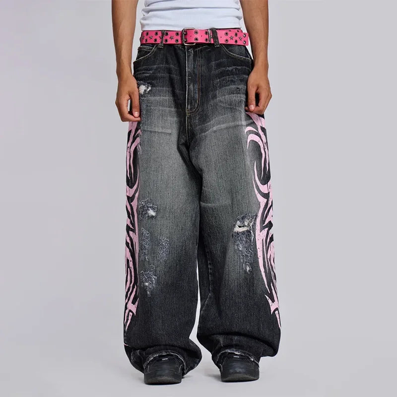 Baggy Side Design Jeans