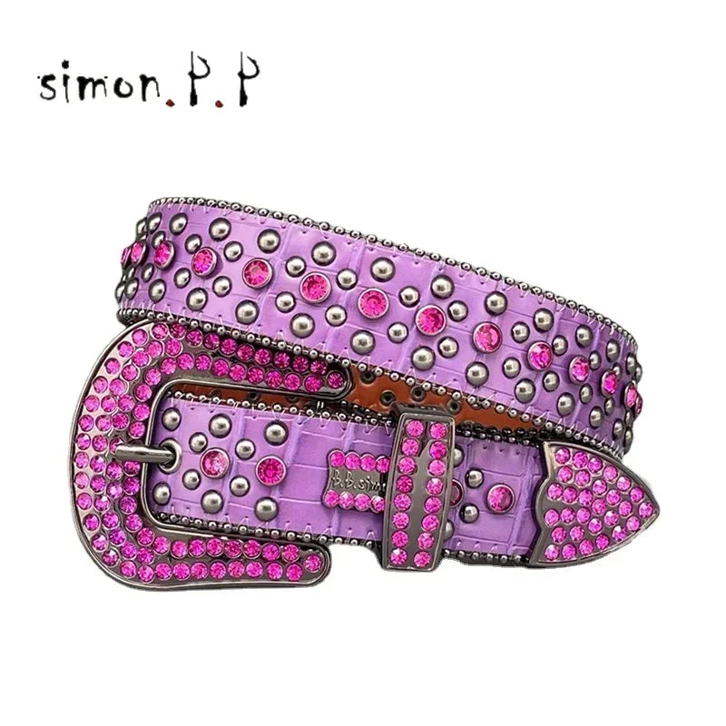 Punk Dark Western Rhinestones Belts
