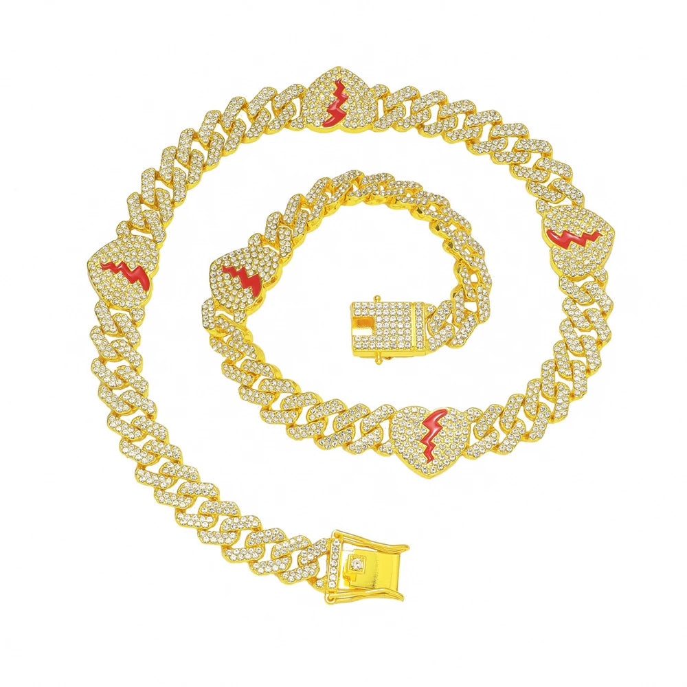 Broken Heart Cuban Chain Bracelet
