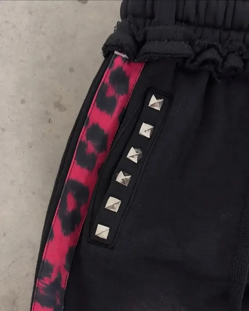 Double Waisted Gothic Embroidered Sweatpants